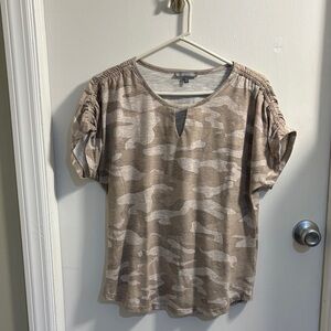 Wit & Wisdom Tan Camouflage Blouse